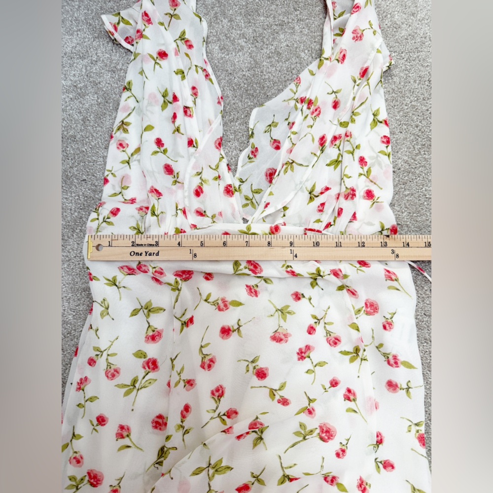 Reformation - Floral White Maxi Dress with Flutter Sleeves - size Small - NWOT - Picture 9 of 15